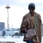 Tanner Overlooking Space Needle With Focus Blur